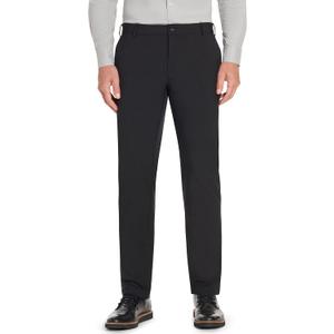 Van Heusen Men's Slim Fit Flex Flat Front Pant (38W x 29L, Black)