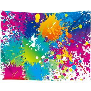 7x5ft Soft Washable Fabric Colorful Splatter Background Abstract Paint Splash Backdrop Video Studio Photograph Backdrop Seamless Fabric Background Photo Booth Props RBJME039