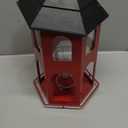 Kingsyard Metal Bird Feeder for Outdoor Hanging, Wild Bird Feeders with Circular Perch, Easy to Clean & Refill, 4 lbs Large Seed Capacity, Red