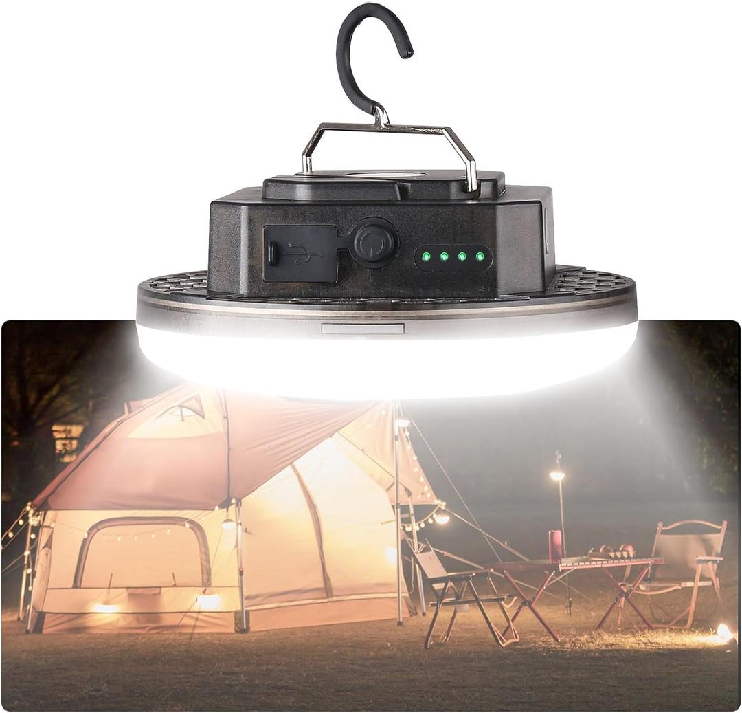 Transparent Portable Rechargeable LED Camping Lights,Waterproof Outdoor Light with 5000Lm,Super Bright Hanging Lanterns for Tents, Canopies & Outdoor Emergencies (40W)