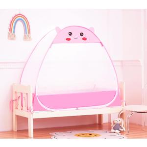 Mengersi Baby Crib Tent,Pop Up Crib Tent to Keep Baby in,Lovely Toddler Crib Net Mosquito Net Safe and Breathable,Installation Convenience,Pink