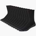 Hanes mens Max Cushioned Crew Socks, Moisture-wicking With Odor Control, Multi-packCrew Sock, 12 Pack