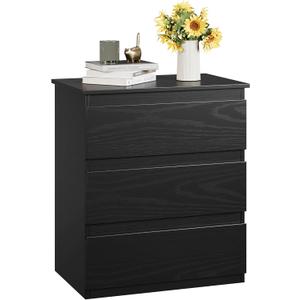 Bamjoy Black Nightstand with 3 Drawers, Beside Table with Drawers for Bedroom, Small Side Table Storage Cabinet 3 Drawer Night Stand for Home Office, 18.0W x 14.0D x 24.8H Inches Bamjoy Black Nightstand with 3 Drawers, Beside Table with Drawers for Bedroom, Small Side Table Storage Cabinet 3 Drawer Night Stand for Home Office, 18.0W x 14.0D x 24.8H Inches