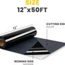 HTVRONT Black Iron on Vinyl - 12 x 50ft Black HTV Heat Transfer Vinyl for t Shirts, Black HTV Vinyl Roll for All Cutting Machine -Easy to Cut & Weed for Heat Transfer Design
