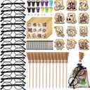 Pasimy 144 Pcs Wizard Party Favors Birthday Decorations with Mini Notebook Black Glasses Pencil Stamp Sticker Gift Bag for Adults Wizard Magical Goody Bag Stuffers Prizes Supplies (Witch Broom)