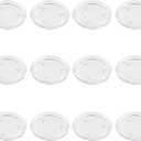 Juvale Pillar Candle Holder Plates - 4 in, Clear, 12-Pack - Glass Candle Base Plate - Wedding, Spa & Party Decor