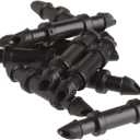 Raindrip 312050B Drip Irrigation Fittings Single Barbed Coupling Connectors, 1/4-Inch, 50 Per Bag, for Trees, Shrubs, Gardens, Black