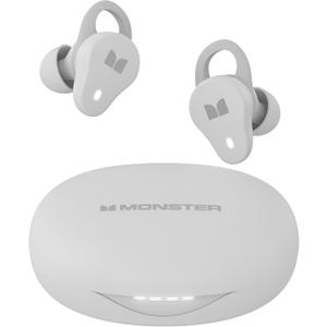 Monster N-Lite 210 Wireless Earbuds, Bluetooth 5.4 in-Ear Stereo Headphones, Built-in Mic for Crystal Clear Call, 32H Playtime, Type-C Charging, Waterproof in-Ear Ear Buds Earphones for Sports, White
