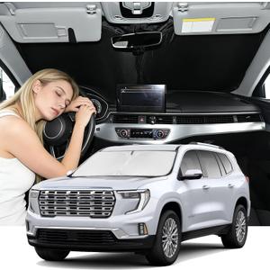 Windshield Sunshade for GMC Acadia 2024-2026 Sun Shade Car Windshield Accessories Upgrade 4 Layers Blocks UV Rays Custom Fit Acadia 240T Car Window Shades Front Windshield Keep Cool Foldable