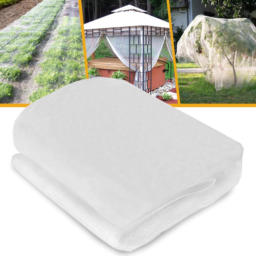 Garden Mosquito Netting 10 x 39 Ft  1mm Fine Mesh Pest Barrier for Plants, Fruit Trees & Vegetables  Breathable 40D Polyester Netting for Patio, Balcony & Outdoor Use (White)