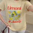 SweatyRocks Women's Letter Shirt Lemon Graphic Tees Short Sleeve Casual T Shirts (Yellow, M)