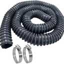 3" ID x 11' Length Heavy-Duty Car Exhaust Hose with Two Hose Clamps for Garage, EPDM Rubber Pipe for Automotive Exhaust Vent, 600°F Heat Resistant Spliceable Exhaust Tailpipe Hose for Auto Shop