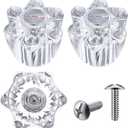 Enhon Shower Knob Replacement, Compatible with Pfister Contessa and Windsor Tub and Shower Faucets, Hot and Cold Faucet Handle Replacement, Newer Style, Clear Acrylic (2 Pieces)