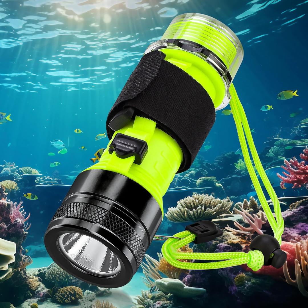 BlueFire Rechargeable Diving Flashlight, 1500 Lumen Scuba Diving Light, 3 Modes Underwater IPX8 Waterproof LED Flashlight,Night Dive Torch Submersible Light for Outdoor Under Water Sports (Black)