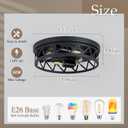14 inch Black Flush Mount Ceiling Light Fixture,4-Light Light Fixtures Ceiling Mount for Hallway Hall,Kitchen,Farmhouse(2 Pack)