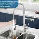 Kitchen Faucets with Pull Down Sprayer, Single Handle Double Headed, Stainless Steel Commercial Kitchen Sink Faucet with Deck Plate Cover, 1 or 3 Hole, Brushed Nickel