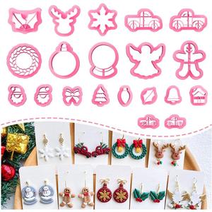Keoker Christmas Clay Cutters, Christmas Polymer Clay Cutters for Earrings Making, 20 Clay Cutters Shapes (ALL)