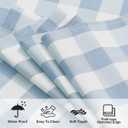 Checkered Tablecloth Rectangle Gingham Table Cloths Waterproof Wrinkle Free Buffalo Plaid Table Covers Washable for Dining, Parties & Outdoor Picnic(Light Blue,52"70")