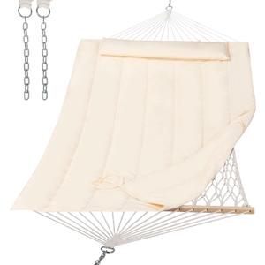 SUNCREAT Hammocks Replacement Hammock for Stand, 475 lbs Capacity, Two Person Backyard Hammock with Pad for Outside, Beige