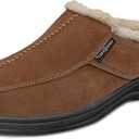 Orthofeet Men's Orthopedic Asheville Adjustable Faux Fur Lined Slipper, 13