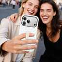 MOWIME Compatible with iPhone 17 Pro Max Case with Finger Strap, White Cheetah Leopard Print Pattern for Women Girls, Slim Shockproof 2 in 1 Silicone TPU Case for iPhone 17 Pro Max 6.9 Inch