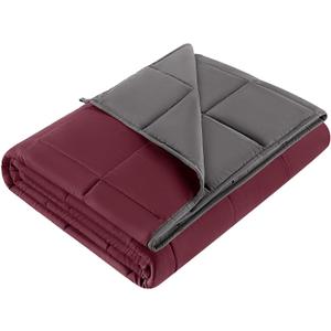 CYMULA Weighted Blanket Kids 7 Pounds (40''*60'' Throw Size) - Cooling Breathable Children Heavy Blankets Summer Winter - Ultra Microfiber Soft Comfort with Glass Beads - Gifts for Boys/Girls (Blck & Red)