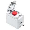 Emergency Stop Button with Cover, IP67 Waterproof Push Button Switch Box Mushroom Momentary Switch Red Push Switch Box with Transparent Visible Cover AC/DC 6A-110V/3A-240V/2.5A-380V