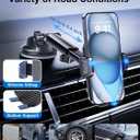 3-in-1 Phone Mount for Car [2025 Most Stable and Flexible Suction Cup] Vent Dashboard Windshield Cell Phone Holder Car Fit for iPhone, Samsung, All Phone