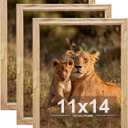 11x14 Picture frame set of 3, Modern Style woode frames Wall Mounting Horizontally or Vertically, 11 x 14 Wall Gallery Poster Photo Frame with Shatter Resistant Plexiglass,best gift