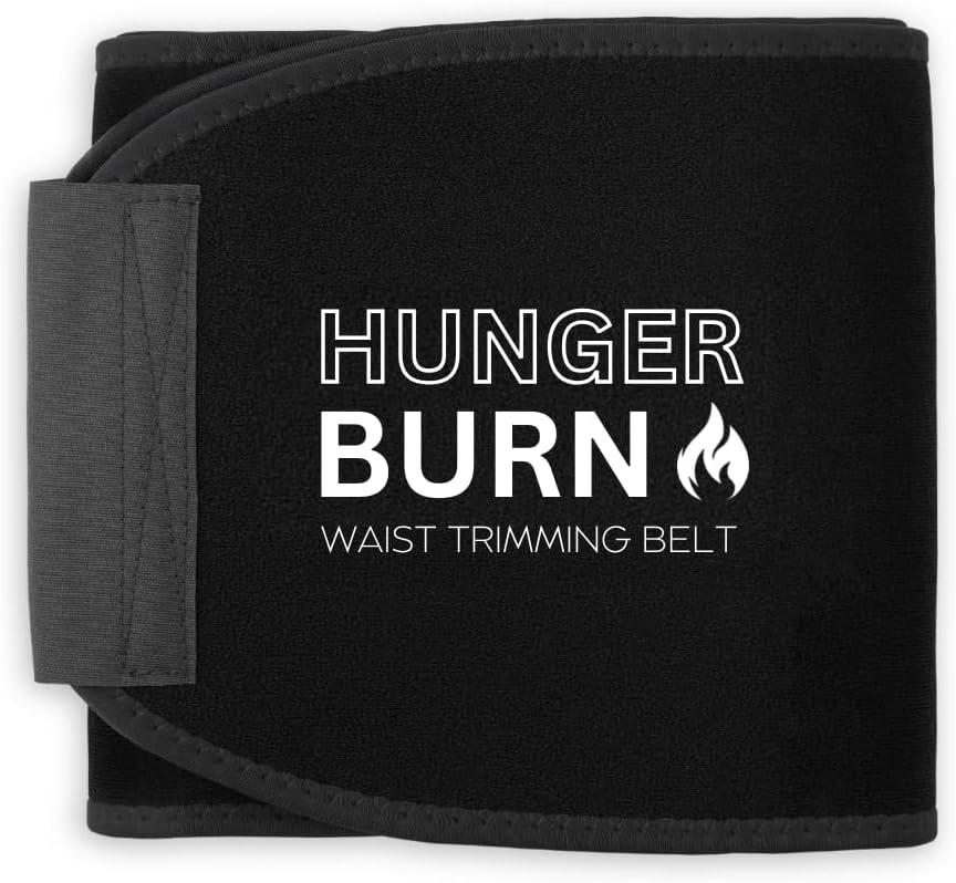HungerBelt - Hunger Control for Waist Slimming | Unisex Adjustable Band for Men & Women (Patent Pending) Black