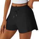Leapstride Athletic Shorts for Women Flowy Tennis 2-in-1 Running High Waist Shorts- with Pockets Butterfly Workout Gym Casual, XS