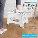 Handy Laundry Folding Lightweight Step Stool - Sturdy Enough to Support Adults and Safe Enough for Kids - Opens Easy with One Flip - Great for Kitchen, Bathroom or Bedroom (White - 9 Inch)