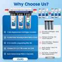 Whole House Water Filter System, 3 Stage Whole Home Water Softener System, Reduces Chlorine, Taste,Iron,Scale,Lead with Heavy Metal and Anti-Scale Filter, Includes 3 Sets Filters (2 Years use), 3/4”