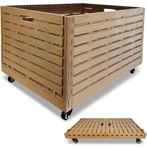 Collapsible Rolling Crate on Wheels, 440lbs Capacity Foldable Storage Bins Heavy Duty Plastic Furniture Moving Dolly Cart for Travel Shopping Luggage Office Use with Removable 360 Rotation Wheels