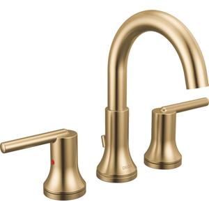 Delta Trinsic Brushed Gold Bathroom Faucet 3 Hole, 8 Inch Widespread Bathroom Sink Faucet for Vanity, Metal Push-Pop Drain Assembly, Champagne Bronze 3559-CZMPU-DST