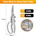 Heavy Duty Kitchen Scissors, Poultry Shears for Meat, Chicken, Bone, Turkey, Fish, Multi-Purpose Kitchen Shears With Anti-Slip Handle, Spring Loaded, Dishwasher Safe