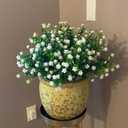 Artificial Flowers for Outdoors, Outdoor Faux Plants, 12 Bundles UV Resistant Realistic, Faux Flowers for Outdoor Planters, Spring Summer Home Garden Decoration, White