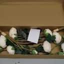 White Artificial Ranunculus Flowers Bouquets,18 Heads Vintage Silk Flowers Buttercup Long Stems Fake flower bouquets Arrangement for Wedding Bride Centerpiece Floral Party Home Office Decor(White)