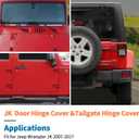 JeCar 12PCS Full Set Red Door Hinge Cover Trim Kit for 2007-2018 Jeep Wrangler JK JKU Door Hinge Covers & Hood Hinge Covers & Tailgate Hinge Covers