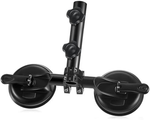 BBTO 1 Pcs Flagpole Holder with Suction Cup Flag Pole Holder Kit Angle Adjustable with 2 Suction Cups Compatible with Off-Road SUV, Truck, RV, Yacht, Motorcycle ATV, UTV (Black)