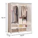 Portable Closet with Cover 27.5"L x 17.7"W x 65.1"H Wardrobe Closet White