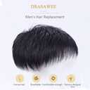 Men Short Toppers Hairpiece Real Human Hair Clip in Hair Pieces for Covering White Loss Hair Toupee 16x18cm Hand Made Natural Style
