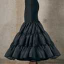 BEAUTELICATE Women Petticoat Skirt for Women Under Dress Hoopless Petticoat Mermaid Petticoat (Black, Medium)