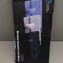 Wireless Keyboard and Mouse Backlit - Typewriter Keyboard with Retro Round Keycaps, Detachable Wrist Rest, Light Up Letters, 2.4G Rechargeable Combo for Mac, Windows, PC, Laptop, Trueque (Purple)