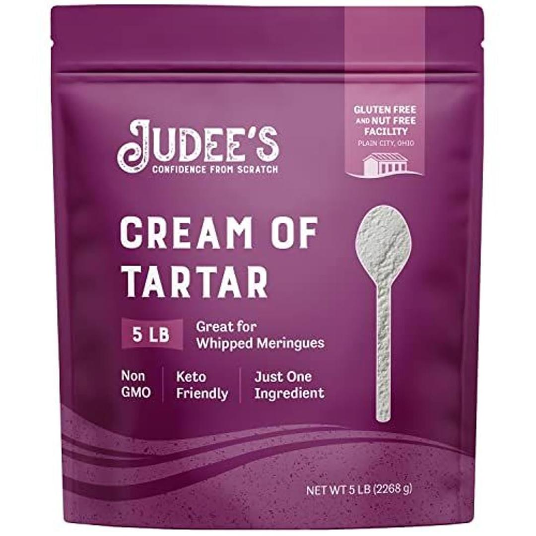 Judee's Gluten Free Cream of Tartar 5 lb - All Natural, Keto-Friendly, Gluten-Free and Nut-Free - Use for Baking as a Stabilizer, Cleaning and Crafting - Made in USA (80 Ounce (Pack of 1)), Best By 02/05/2026