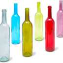 Juvale 6 Pack Decorative Colored Wine Bottles for Home Decor - Empty Glass Colored Bottles in 6 Assorted Colors - 750ml (2.8 x 12.75 In)
