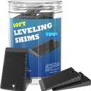 Furniture Levelers, 32 Piece Jar 2, Rubber Shims for Leveling, Black Wedge for Table Toilet Refrigerator Piano, Non-Slip Shims for Home Improvement and Work, Cuttable and Stackable