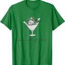 Leprechaun Martini Cocktail St Patrick's Day Womens T-Shirt, L