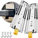 1 Pair Heavy Duty Drawer Slides with Lock 24 Inch 500 lb Load Capacity Side Mount Full Extension Ball Bearing Rail