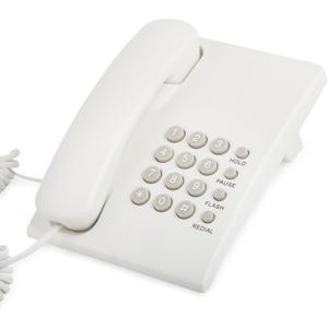 Uvital Corded Phone for Landline, Landline Telephone for Home, Telephone Landline Phones, One Key Redial, Flash, Mute, Pause, Easy to Use, Desktop Phone for Home or Office, White